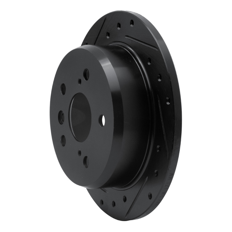 Lexus ES300 Brake Rotor (1) - Rear Left - R1 Concepts - Drilled & Slotted - Black - `02-`08